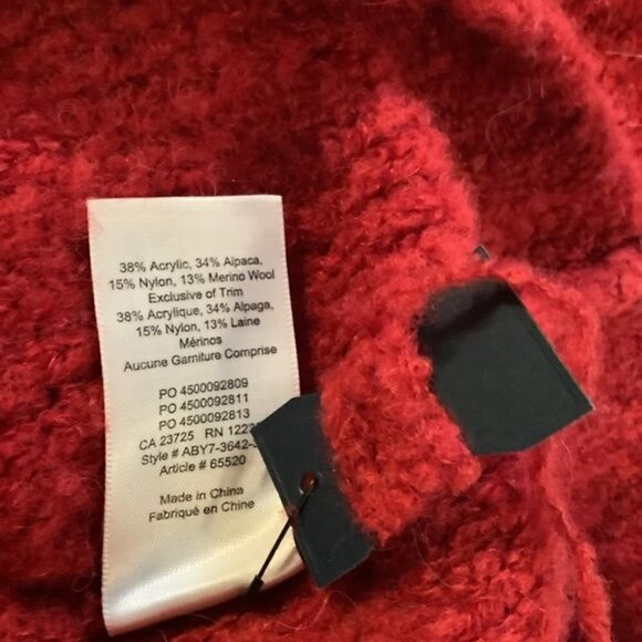 WILFRED GWYNETH RED ALPACA BLEND HALF ZIP SWEATER XXS - Picture 7 of 10